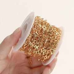 1Meter/Pack 5.5MM 14/18K Gold Plated Brass Rhombus Chain For Jewelry Making Necklace Bracelets Chain Jewelry Making Supplies