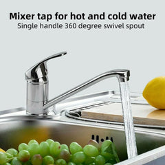 BRIEFNESS Single lever Sink Mixer tap Mixer tap 360° swivel Hot and cold water mixer Kitchen sink mixer tap Single basin tap