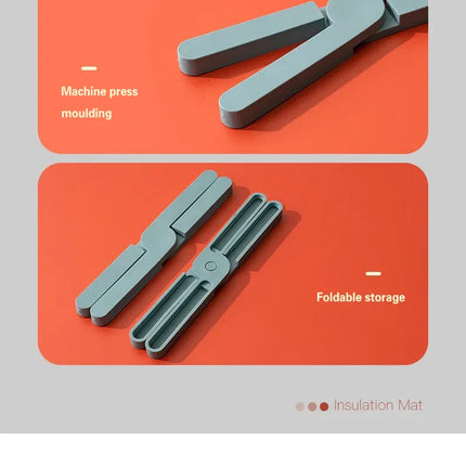 Silicone Heat Resistant Pad Foldable Non-Slip Pot Pan Mat Table Placemat Dish Plate Cross Holder Coaster Kitchen Table Trivet