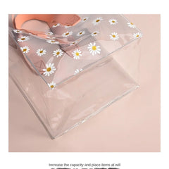 Transparent Clear Tote Bag High Quality PVC Handle Transparent Shopping Bags Little Daisy Hand Gift Bag