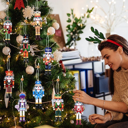 Christmas Nutcracker Soldier Wooden Pendant Xmas Tree Hanging Ornaments 2024 Navidad Decoration for Home 2025 New Year Gifts