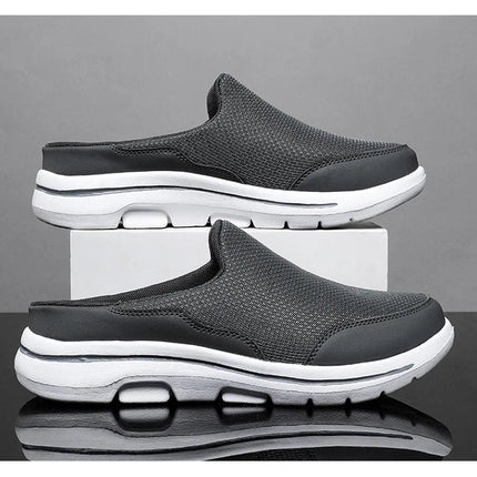 2024 Summer new breathable mesh shoes outdoor non-slip walking shoes comfortable sandals men half slippers casual loafers 35-48