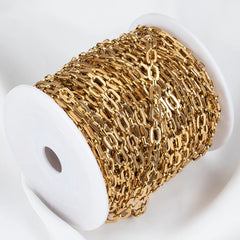 1M NO FADE Stainless Steel Square Link Chain for DIY Necklace Bracelet 6.5mm Rolo Cable Link Chains Jewelry Making Supplies Bulk