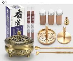 Incense Burner Set Brass Incense Fragrance Making Kit Incense Sealing Mold Incense Holder for Yoga Meditation Home Fragrance