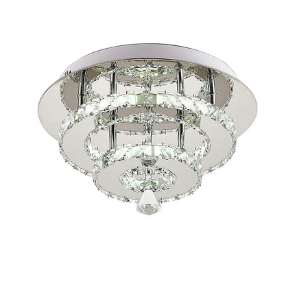 KOMORE Modern Small Crystal LED Ceiling Light, Square / Round for Office, Living Room, Bedroom, Kitchen, Hallway
