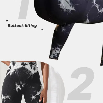 Women Seamless Tie Dye Yoga Leggings High Waist Fitness Sexy Fashion Leggings Exercise Running Lifting Buttocks Cycling Leggings