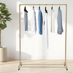 Movable Clothes Rack Universal Wheels Coat Rack Floor Clothes Hanger Bedroom Garment Rack Metal Clothing Rack Wardrobe Furniture
