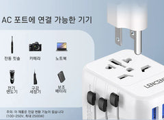 LENCENT Universal Travel Adapter with 3 USB Ports 1Type-C PD Charging All-in-one Travel Adapter EU/UK/USA/AUS Plug for Travel