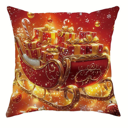 Christmas decoration pillowcase Santa Claus carriage Snowman garland pattern suitable for home room sofa cushion cover