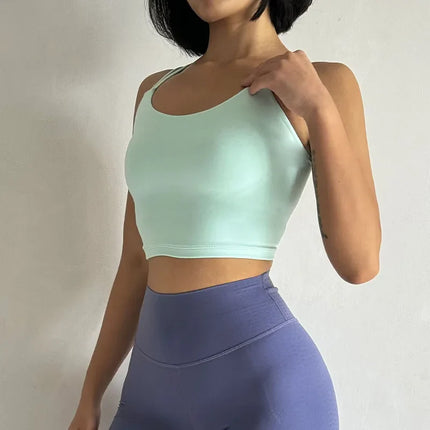 Women's Sports Bras Fitness Top, Sexy Lingerie, Push Up Fixed Pad, Yoga Bra, Back knotted Underwear, Running Vest, Gym Tops