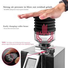 Coffee Beans Grinder Single Dose Hopper and Bellows Coffee Grinder Bean Bin Blowing Cleaning Tool For Eureka Mignon Grinder