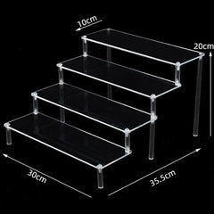 Acrylic Riser Display Stand Perfume Organizer Shelves for Amiibo Funko Figures Toys Cupcake Desserts Collection Cosmetic Jewelry