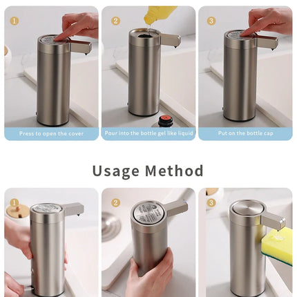 Kitchen Soap Machine Automatic Sensor Out of Hand Sanitizer Smart Electric Body Wash Soap Dispenser 304 Stainless Steel