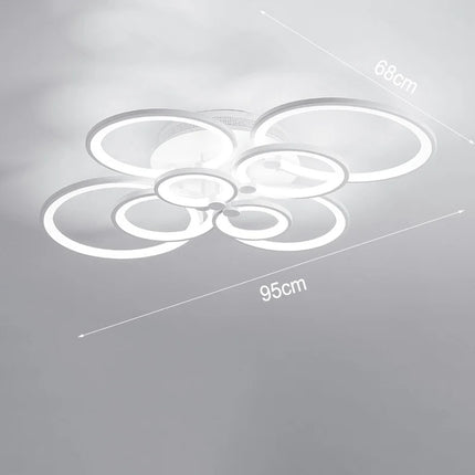 KOMORE Modern Circular LED Semi Flush Ceiling Light, 54 W/94W/142W Cool White for Nordic Decor for Office, Living Room, Bedroom