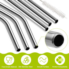 7 Pack Stainless Steel Straw Replacement 40 oz for Stanley Adventure Travel Tumbler, Reusable Straws with Cleaning Brush Compati