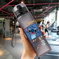 Lilo & Stitch 560ML Water Cup Children Portable Plastic Cartoon Figures Kawai Stitch Outdoor Large Capacity Sports Water Bottle
