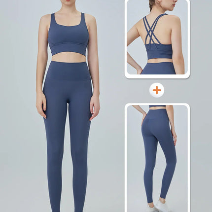 2 Piece Yoga Clothes Women's Tracksuit Athletic Wear Pilates Fitness Suit Gym Workout Push Up Clothes Sports Bra Leggings Suit