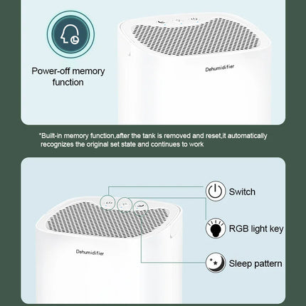 New Pattern Air Dehumidifier Mute Moisture Absorbers Air Dryer  For Home Bedroom Office Kitchen Deodorizer Dryer EU/US plug