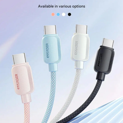 Essager 100W USB Type C To USB C Cable 5A PD Fast Charging Cable Type C Wire For Xiaomi Samsung Huawei Oppo Oneplus Macbook iPad