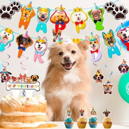 Puppy Birthday Party Supplies for Kids,159pcs Birthday Party Supplies&Tableware Set Dog Party Plates Cups Napkins Banner Balloon