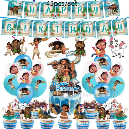 Disney Moana Birthday Party Decorations Supplie Moana Celebration Party Balloons Disposable Tableware Cup Plate Baby Shower Toys