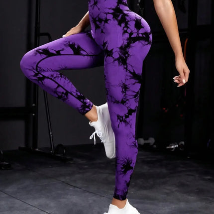 New Tie Dye Yoga Pants Sport Leggings Women Seamless High Waist Push Up Woman Tights Fitness Workout Leggins Gym Clothing