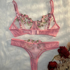 Sexy Lingerie Fancy Lace Eroticу Set Woman 2 Pieces Transparent Women's Underwear Embroidery Erotic Beautiful Bra And Panty Sets