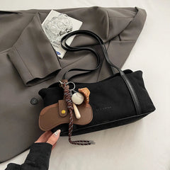 Autumn and Winter Vintage Women's Bag Suede Shoulder Bag Luxury Designer Top Handle Clutch Bag Purse for Women Retro Handbags