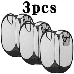 1/3Pcs Dirty Clothes Basket Skeleton Ventilated Foldable Easy Storage Portable Large Capacity Clothes Basket