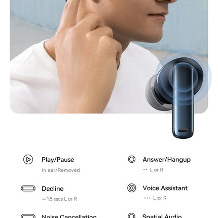 Baseus Bowie M2s ANC Earphone Bluetooth 5.3 Hybrid -48dB Noise Cancellation Wireless Headphone Support 3D Spatial Audio Earbuds