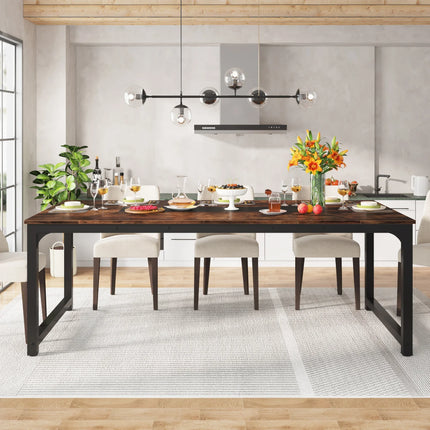 Tribesigns 63"x31.5" Dining Table, Industrial Kitchen Table for 6-8 Person, Rectangular Dinner Table for Dining Room Kitchen
