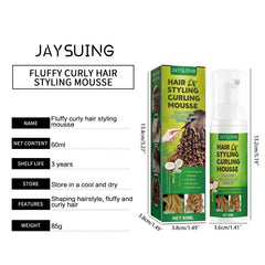 60ml Hair Sculpting Mousse Professional Curly Hair Styling Cream Natural Fluffy Curl Booster Defining Women Haircare Products