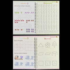 4pcs Sank Magic Practice Copybook Pen Preschools Kids Calligraphy English Verison Free Wiping Children Reusable Writing Book
