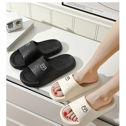 Summer Women Slippers Bathroom Platform Non-Slip Home Bear Cartoon Flip Flops Beach Women Slipper Sandals Slides Indoor Outdoor