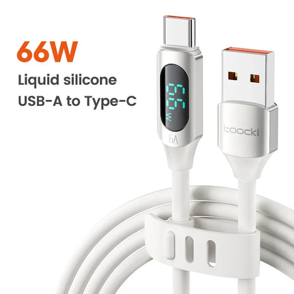 Toocki Silicone USB Type C to USB C Cable PD 100W Fast Charge  for Macbook Samsung Huawei Xiaomi Type C to Type C Cable Display