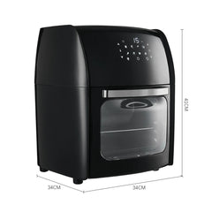 KOMORE 12L Air Fryer with Rotisserie Basket & Memory Function &60 Minutes Timer & 80°C-200°C Adjustable Temperature