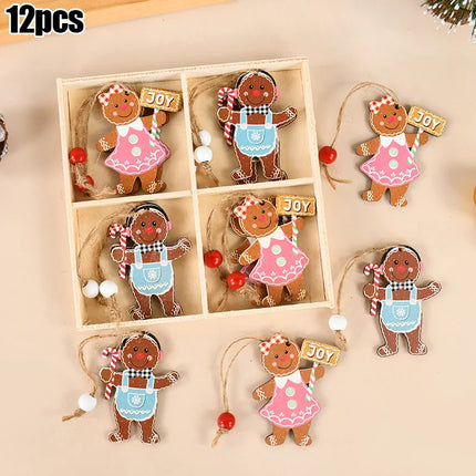 Christmas Nutcracker Soldier Wooden Pendant Xmas Tree Hanging Ornaments 2024 Navidad Decoration for Home 2025 New Year Gifts