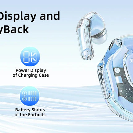 T8 PRO Tws Bluetooth Earbuds Transparent with LED Digital Display Wireless In-Ear Earphone for Xiaomi Huawei iPhone Headphone