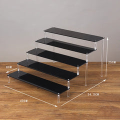 Acrylic Riser Display Stand Perfume Organizer Shelves for Amiibo Funko Figures Toys Cupcake Desserts Collection Cosmetic Jewelry