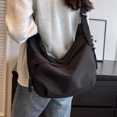 Casual Canvas Crossbody Bag for Women Designer Black Shoulder Bags Large Capacity Tote Men Travel Shopping Bag 2024