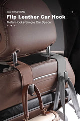 BLALION Car Seat Hook Hanger Hook Flip Leather Suede Auto Back Seat Headrest Hooks Storage Hanger Upgrade Car Interior Organizer