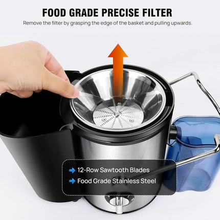 Juicer, Juicer Machines, Fruit and Vegetable Juice Extractor, Compact Juicer with 3 Speed Control, 500ML Capacity, Drip Stop