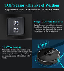 ABIR X8 Robot Vacuum Cleaner ,Laser System, Multiple Floors Maps, Zone Cleaning,Restricted Area Setting for Home Carpet Cleaning