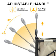 Camping Trolly Cart on Wheels 122L Folding Wagon Portable Beach Cart Collapsible for Outdoor Garden Picnic Shopping Fishing