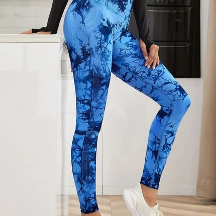 Seamless High Waist Leggings Women Tie Dye Leggings Fitness Sports Running Yoga Pants Hip Liftting Elastic Knitting Tights