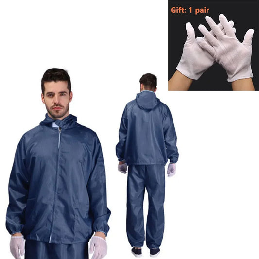 Isolation Split Type Work ClothesUnisex Reusable Anti-Static Safety Clothing With Pockets Dust-Proof Clean Paint Materials
