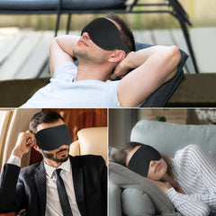 2pcs Total Blackout 3D Sleeping Mask, Super Lightweight & Silky Soft Eye Mask for Sleeping, Fully Adjustable Black