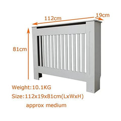 BRIEFNESS Radiator cover Wooden wall-mounted White painted MDF cupboard heater cover Modern heating cover Barbecue cabinet shelf