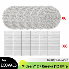 Fit For ( Midea V12 / Eureka J12 Ultra ) Roller Side Brush Hepa Filter Mop Cloth Dust Bag Robot Vacuums Accessory Part