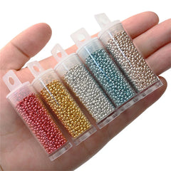 12Grams/Tube 2mm Metallic Seed Beads Japanese Round Glass Seedbeads For DIY Needlework Dress Adornment Sewing 1200pcs